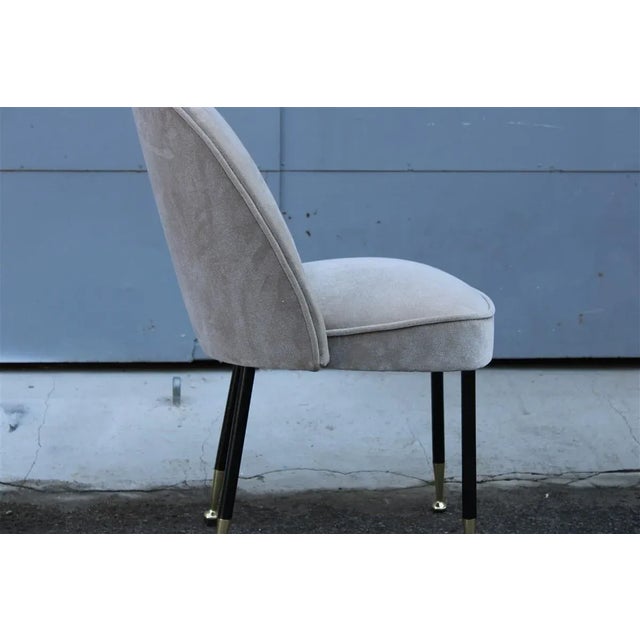 Set of Chairs in Gray Velvet by Gastone Rinaldi for Rima, 1950s For Sale - Image 11 of 12