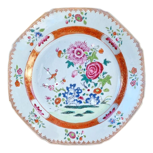 Antique Chinese Qianlong Famille Rose Porcelain Dish, 18th Century