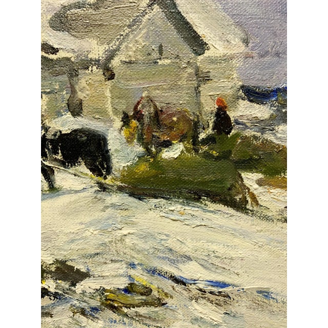 Leonid Vaichlia, Horses in the Yard, 1967, Oil on Canvas For Sale - Image 3 of 6