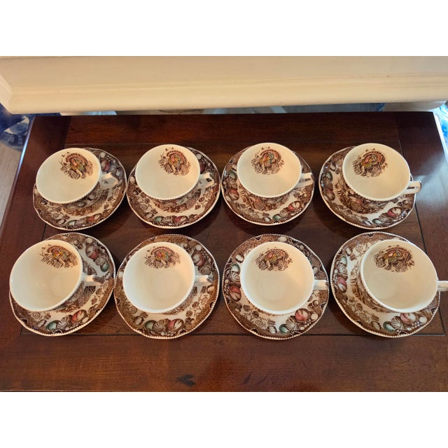 Mid 20th Century Vintage Johnson Brothers His Majesty Cup & Saucer Set England 2-Pieces For Sale - Image 5 of 13