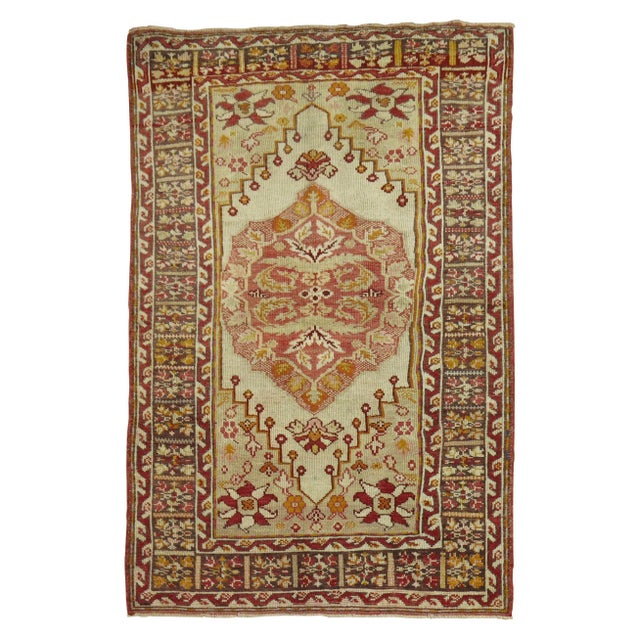 Zabihi Collection Antique Ivory Turkish Scatter Size Rug For Sale - Image 15 of 18