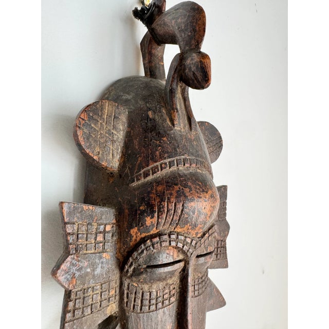 1960's Vintage Hand-Carved African Tribal Wall Mask/ Sold For Sale In Miami - Image 6 of 12