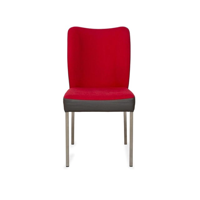 Duo 4-Legged Chairs in Leather and Fabric from Bert Plantage, Set of 4 For Sale - Image 14 of 15