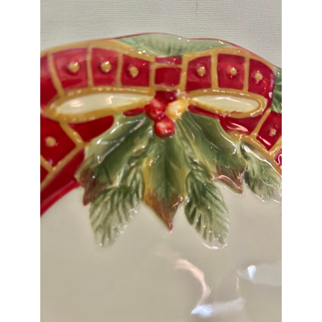 2010s 2009 Fitz and Floyd “Damask Holiday” Salad Plate and Coupe Bowl Set - 2 Pieces For Sale - Image 5 of 10