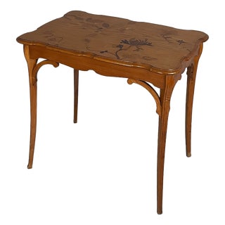 French Wooden Coffee Table in the style of Gallè, 1910s For Sale
