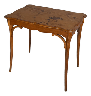 French Wooden Coffee Table in the style of Gallè, 1910s