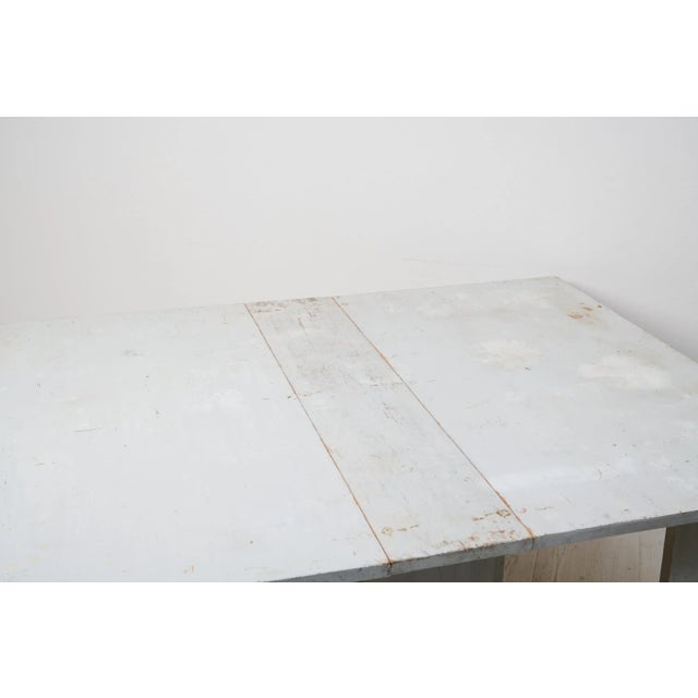 Gray Antique Northern Swedish Gustavian Light Drop-Leaf Table For Sale - Image 8 of 11