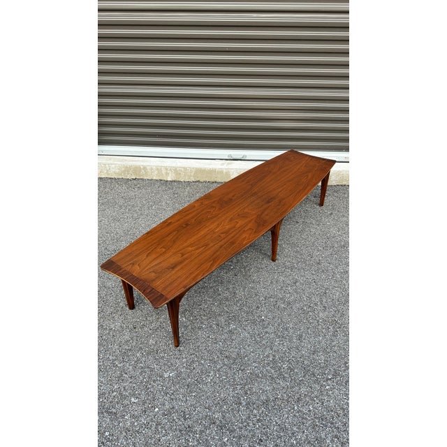 Brown Mid Century Surfboard Coffee Table For Sale - Image 8 of 12