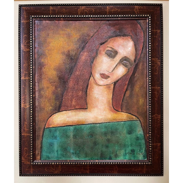 2010s Abstract Portrait "Dreaming" Original Oil Painting by Sonia Gold For Sale - Image 5 of 9