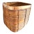 Oversized Gabriella Crespi Style Brass Trim Rattan Storage Basket For Sale