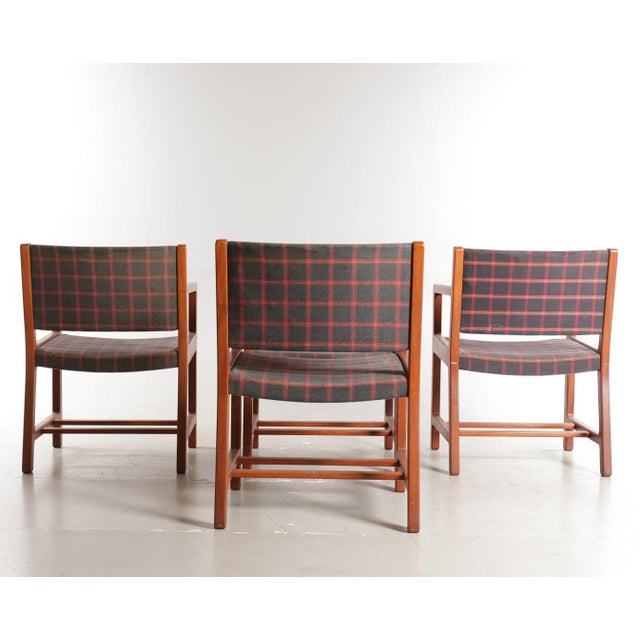 Søborg Møbelfabrik Armchairs with Wood Frame by Christian Hvidt for Søborg Møbelfabrik, Denmark, 1960s, Set of 4 For Sale - Image 4 of 6