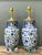 Vintage Asian Blue and White Floral Lamps - A Pair For Sale - Image 9 of 12