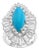 Vintage Natural Marquise Sleeping Beauty Ring Turquoise With Diamonds, Platinum For Sale