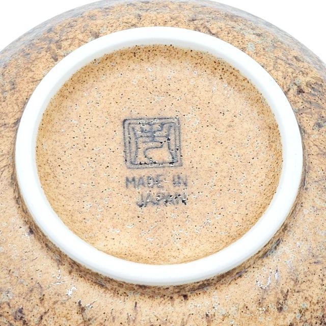 Vintage Japanese Studio Pottery Bowl Blue Drip Glaze Signed Modernist Ceramic 5.25” For Sale - Image 10 of 10