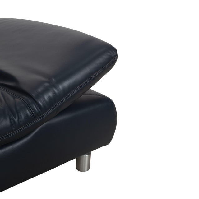 Animal Skin Blue Leather Rivoli Two-Seater Sofa with Manual Function from Koinor For Sale - Image 7 of 18