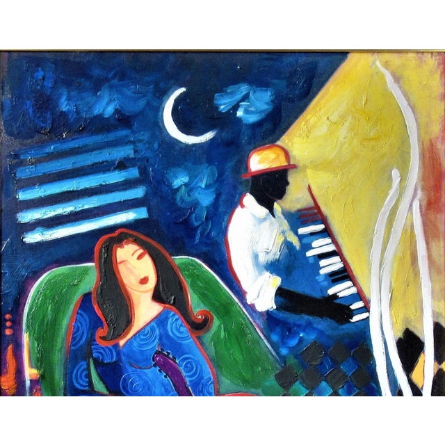 Sonia Del Signore, Woman with Guitar and Pianist, Circa 1990 For Sale - Image 4 of 8