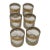 Vintage Culver or Cera Gold Banded Raised Water Drop Rocks Glasses Set of 6 For Sale