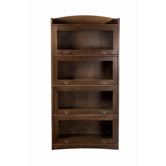 Mission Quarter Sawn Oak 4 Stack Barrister Bookcase - Micheal Cherry For Sale - Image 10 of 15