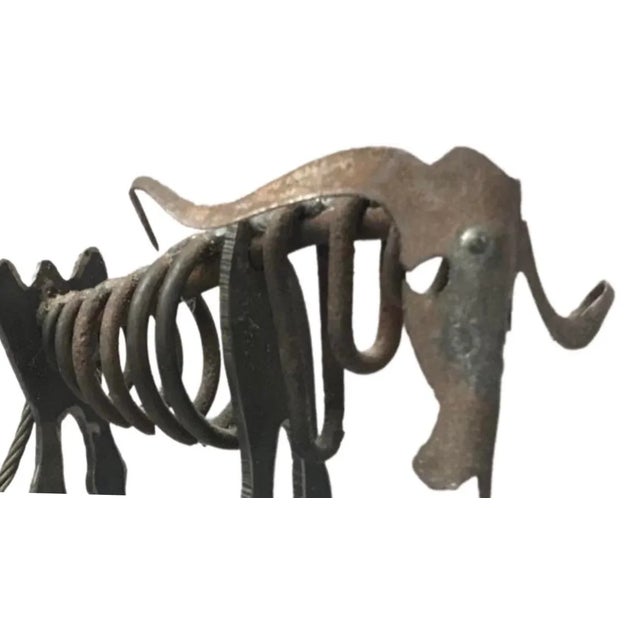 1980s Vintage Mid Century Torch Cut Brutalist Picasso Insp Abstract Art Wall Street Steel Bull Sculpture For Sale - Image 5 of 9