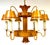 Hollywood Regency Faux Bamboo and Tole Six-Light Chandelier with Ochre Japanned Finish, Italy, Circa 1960s This Hollywood...