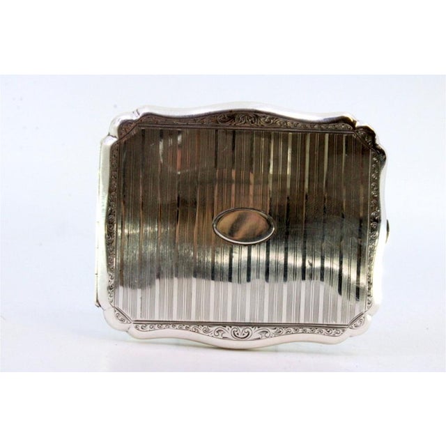 Guilloche Silver Cigarette Case For Sale - Image 3 of 6
