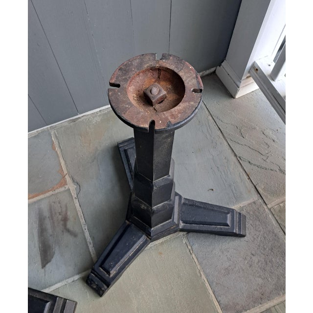 1930s Art Deco Cast Iron Table Bases a Pair For Sale - Image 4 of 12