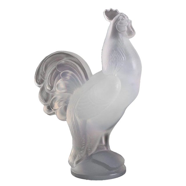 French Art Deco Opalescent Glass Cockerel from Sabino, 1930 For Sale