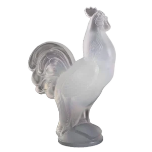 French Art Deco Opalescent Glass Cockerel from Sabino, 1930