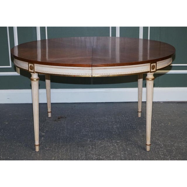 Extendable Dining Table in Cherrywood and Hand-Painted Gilt Wood from Kindel Furniture For Sale - Image 10 of 18