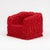Abstract Gaetano Pesce “Senzafine” Armchair and Pouf in Red Polyurethane For Sale - Image 3 of 16