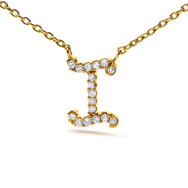 Embrace the elegance of personalization with this stunning 10K Yellow gold pendant, delicately crafted into a flowing...