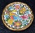 Vintage Handmade Spanish Coaster 3.75 Inch 24k Gold Exotic Bird Floral Design Majolica For Sale In Miami - Image 6 of 12