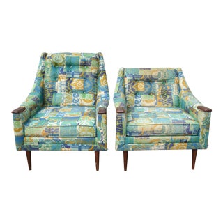 Vintage Mid Century His & Her Chairs- a Pair For Sale