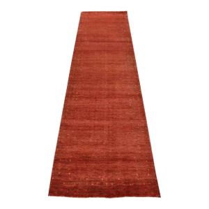 Gabbeh Runner 2’10” X 9’11” Red Wool Contemporary Hand-Knotted Oriental Rug