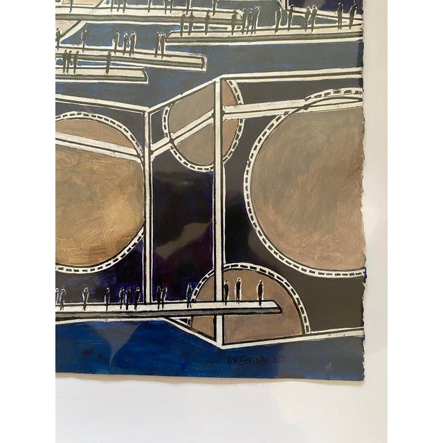 “Cosmic Mapping” — Signed Ink & Acrylic on Paper by Ruth Esserman (2021) For Sale - Image 4 of 4