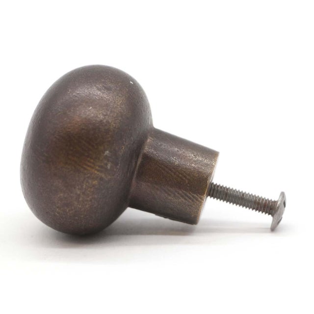 Traditional Late 20th Century Heavy Cast Bronze Ball Shaped Cabinet Knob For Sale - Image 3 of 4