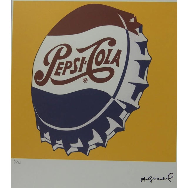 Andy Warhol "PEPSI-COLA" lithograph in colors on Arches paper, Georges Israel Editeur, sheet size 38,5 x 57 cm, plate...