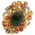 Bochic "Orient" Vintage Diamond, Sapphires & Black Opal Ring Set In 18K Gold & Silver For Sale - Image 10 of 18