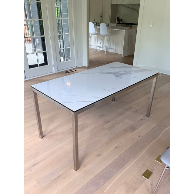 Room & Board Room & Board White Ceramic Rand Dining Table For Sale - Image 4 of 11