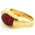 1990s Italian 18k Gold Ruby Diamond Crossover Cocktail Ring, Size 6.5 For Sale - Image 9 of 13