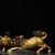 Bronze Pair of Antique Gilt Bronze Qilin Statues, Mythical Beast Figures, 2.3kg For Sale - Image 8 of 9