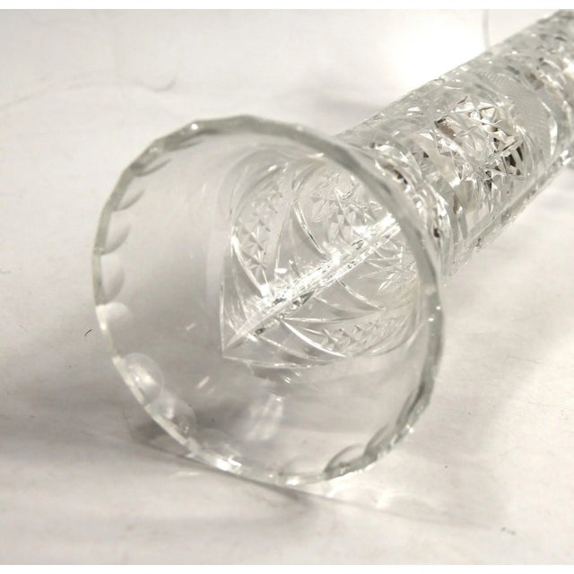 Traditional Vintage Leaded Glass Crystal Bud Vase For Sale - Image 3 of 4