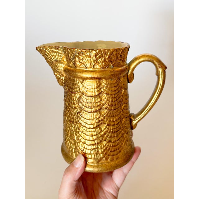 Vintage Gilt Italian Shell Motif Pitcher For Sale - Image 11 of 12