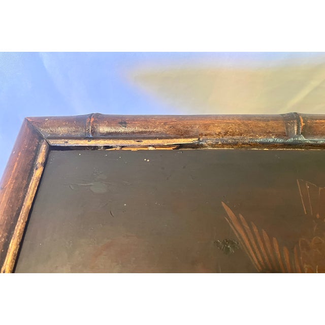 Antique Scorched Bamboo Folding Trays Tea Table For Sale - Image 17 of 18