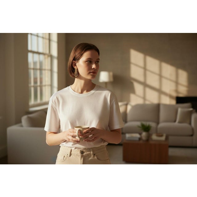 2010s 14k Yellow Gold Rope Chain Looping Spiral Chain Design Earrings, A Pair For Sale - Image 5 of 8