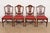 English Baker Furniture Style Federal Carved Mahogany Shield Back Dining Chairs, Set of Four For Sale - Image 3 of 12