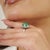 8.8 Carat Emerald & Diamond Halo Silver Engagement Ring, Size 8.5 For Sale - Image 6 of 11