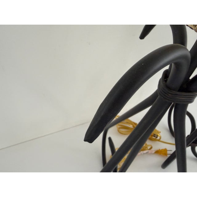 Pair of Vintage Wrought Iron Scroll Table Lamps, 20" For Sale - Image 9 of 15