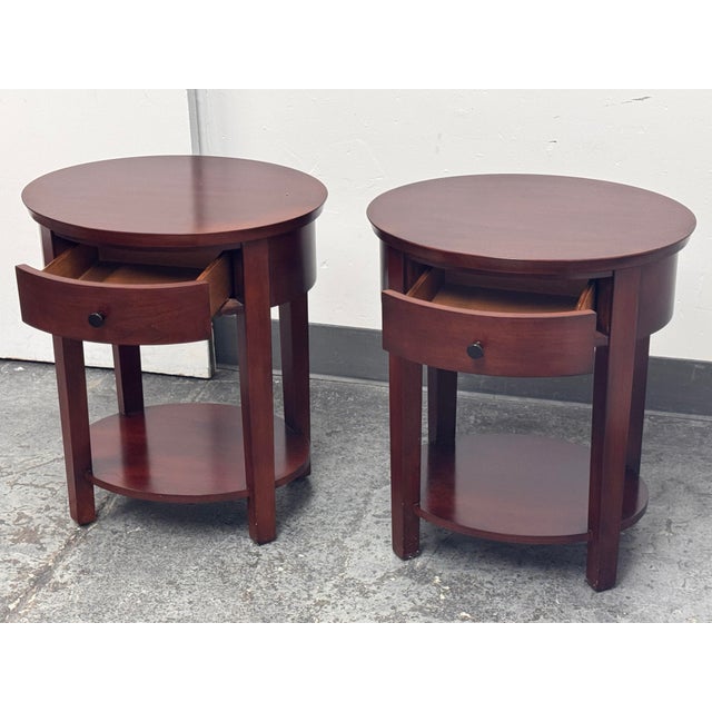 Contemporary Pottery Barn Valencia Oval Nightstands, Pair For Sale - Image 3 of 12