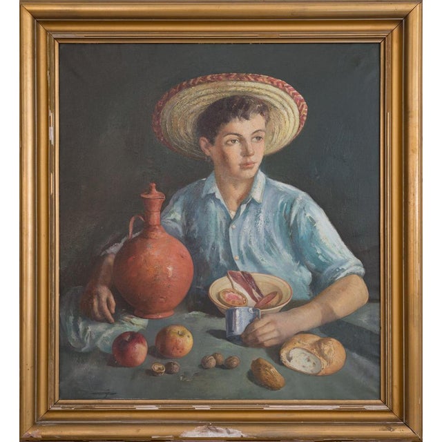 Marià, Boy with Breakfast, Oil on Canvas For Sale - Image 6 of 6